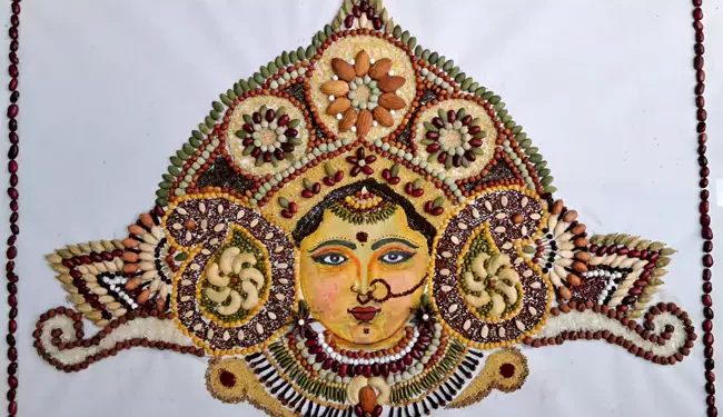  డ్రైఫ్రూట్స్‌, మసాలాలతో దుర్గమ్మ ప్రతిరూపం