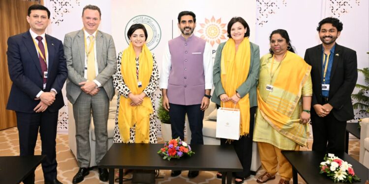 minister lokesh holds talks with australia’s james cook university on coastal research.