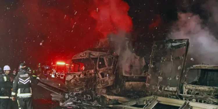 జపాన్‌లో ఎక్స్‌ప్రెస్ రోడ్డుపై 50 వాహనాలు ఢీ … ఒకరి మృతి