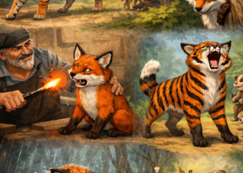 పులి కావాలనుకున్న నక్క… చివరికి నవ్వులపాలు