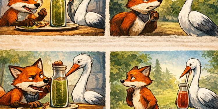 తెలివైన కొంగ… జిత్తులమారి నక్క!