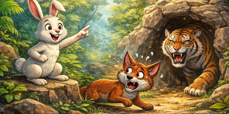 కుందేలు తెలివికి నక్కకు గట్టి పాఠం