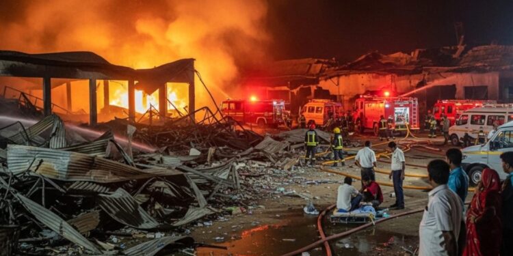 సామర్లకోట బాణసంచా పరిశ్రమలో భారీ పేలుడు – 18 మృతి