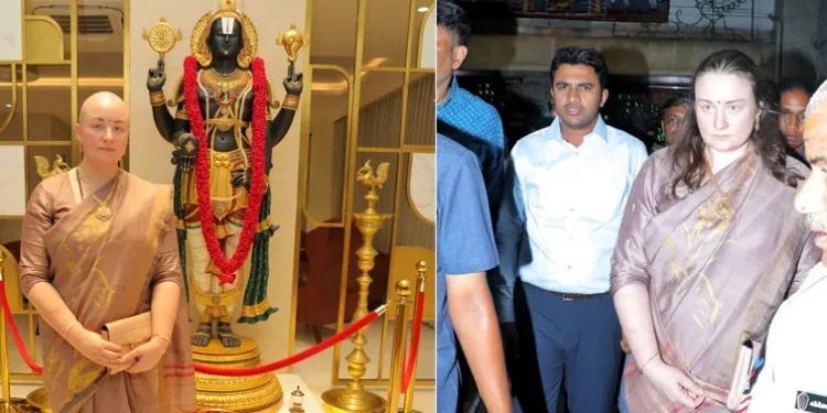 వరంగల్ భద్రకాళి అమ్మవారిని దర్శించుకున్న పవన్‌ కల్యాణ్ సతీమణి అన్నా లెజినోవా