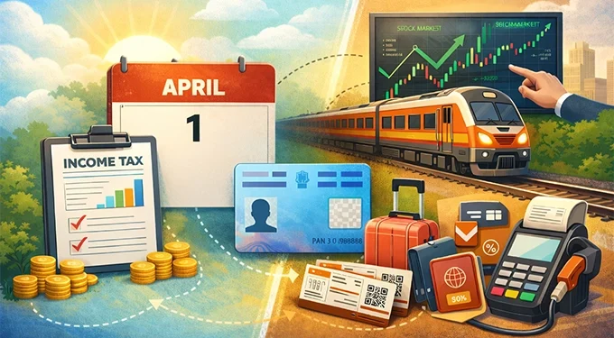 ట్యాక్స్ నుంచి ట్రైన్ టికెట్ వరకు…కొత్త నియమాల జాబితా ఇదే!!