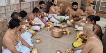 ఒంటిమిట్ట: శ్రీ కోదండరామ ఆలయంలో యాగశాల ఏర్పాట్లు పూర్తి