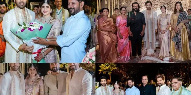 అల్లు శిరీష్ వివాహ వేడుకలో సినీ-రాజకీయ ప్రముఖుల సందడి