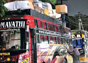 ప్రైవేట్ బస్సుల్లో అదనపు సరుకు.. ప్రయాణికుల భద్రతకు ముప్పు
