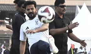 ఫుట్‌బాల్ మ్యాచ్‌లో బెస్ట్ ప్లేయర్‌గా రేవంత్ రెడ్డికి ట్రోఫీ