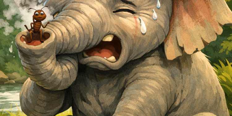 పొగరుబోతు ఏనుగు-చిన్నచీమ!!