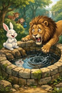 తెలివైన కుందేలు – అహంకారి సింహం