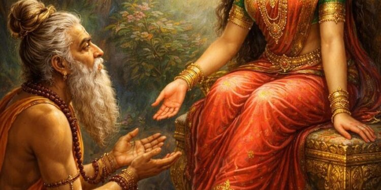 కామాక్షి పాదాల అన్వేషణలో భక్తుని ఆర్తి.