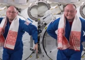 అంతరిక్షంలో అస్సాం సంప్రదాయం: గమోసాతో వ్యోమగామి డాన్స్