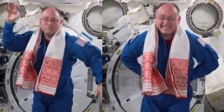 అంతరిక్షంలో అస్సాం సంప్రదాయం: గమోసాతో వ్యోమగామి డాన్స్