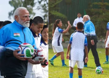 సిక్కింలో ఫుట్‌బాల్‌ ఆడిన ప్రధాని నరేంద్ర మోదీ