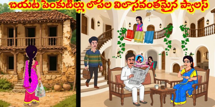 బయట పెంకుటిల్లు లోపల విలాసవంతమైన ప్యాలస్