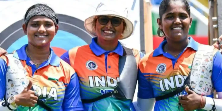భారత మహిళల ఆర్చరీ జట్టుకు గోల్డ్ మెడల్ ఘనత