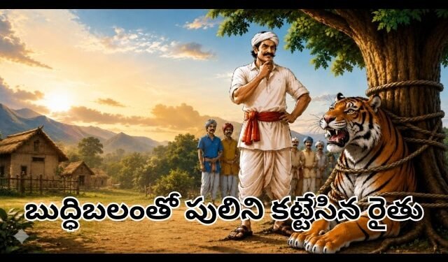 బుద్ధిబలంతో పులిని కట్టేసిన రైతు 1 బుద్ధిబలంతో పులిని కట్టేసిన రైతు