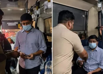 మాస్క్‌ ధరించి ఆర్టీసీ బస్సెక్కిన మంత్రి బైరతి సురేష్‌