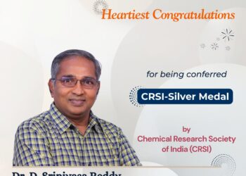 సీఎస్ఐఆర్-ఐఐసీటీ డైరెక్టర్ డా. శ్రీనివాస్రెడ్డికి సీఆర్ఎస్ఐ సిల్వర్ మెడల్