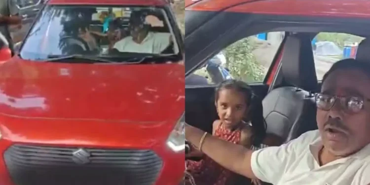 మనవరాలికి కారు నేర్పిన ఎస్సై.. సస్పెండ్ చేసిన డీజీపీ