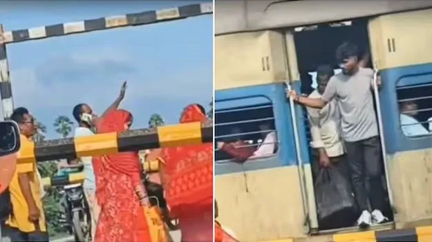 బస్సు, ఆటో కాదు.. ఏకంగా రైలునే ఆపేశాడు! వీడియో వైరల్ 1 బస్సు, ఆటో కాదు.. ఏకంగా రైలునే ఆపేశాడు! వీడియో వైరల్