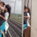 ఒక్క అడుగు దూరంలో మృత్యువు.. లోకల్ రైల్లో యువతి ప్రమాదకర ప్రయాణం 8 ఒక్క అడుగు దూరంలో మృత్యువు.. లోకల్ రైల్లో యువతి ప్రమాదకర ప్రయాణం