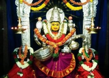 చీరపై తెలుగు అక్షరాల అందం.. బాసర అమ్మవారికి అంకితం
